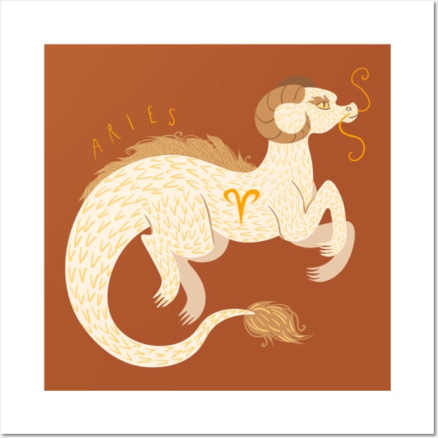 Aries Dragon Wall Art by LexaStrong